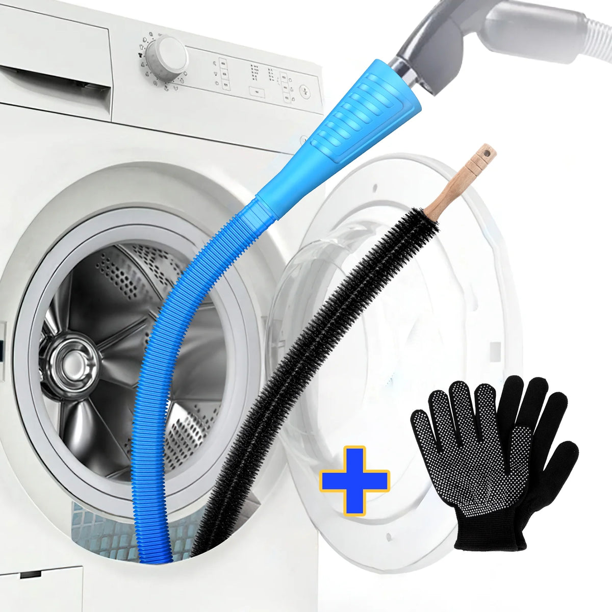 4PCS Dryer Vent Cleaning Kit Brush Vacuum Attachment I345