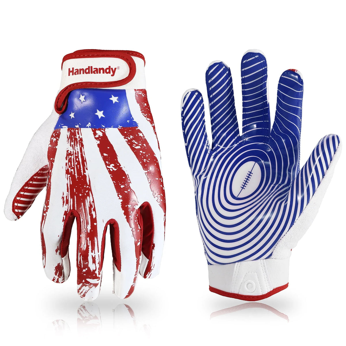 White and Gold Stretch Fit Football Gloves L6766