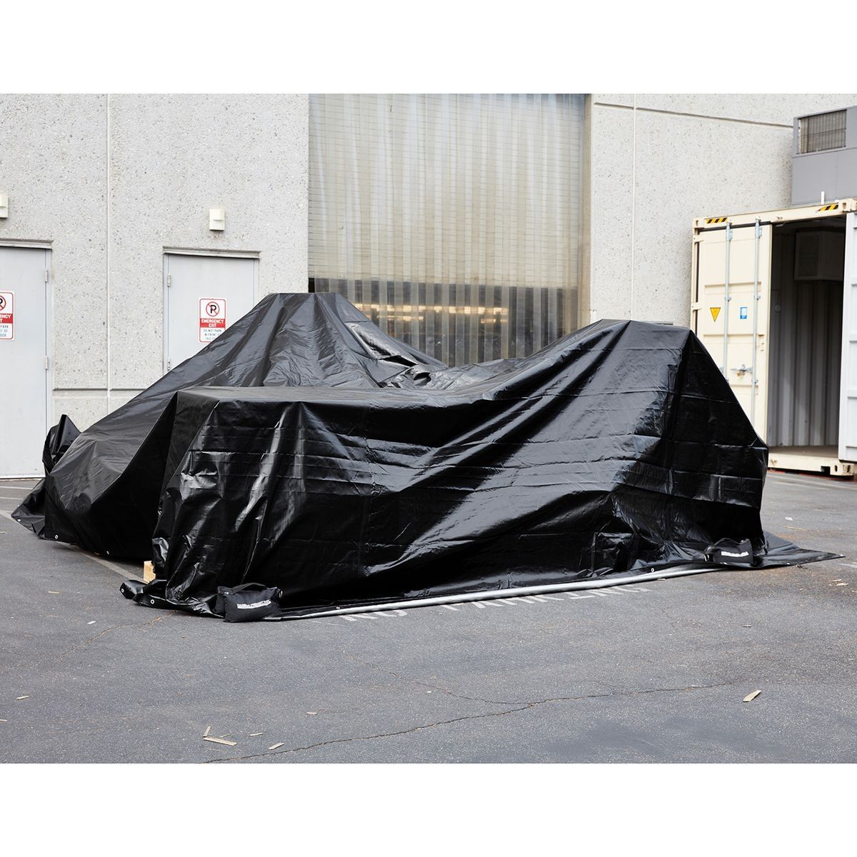20 ft. x 30 ft. Silver and Black Weather-Resistant Tarp Y716641