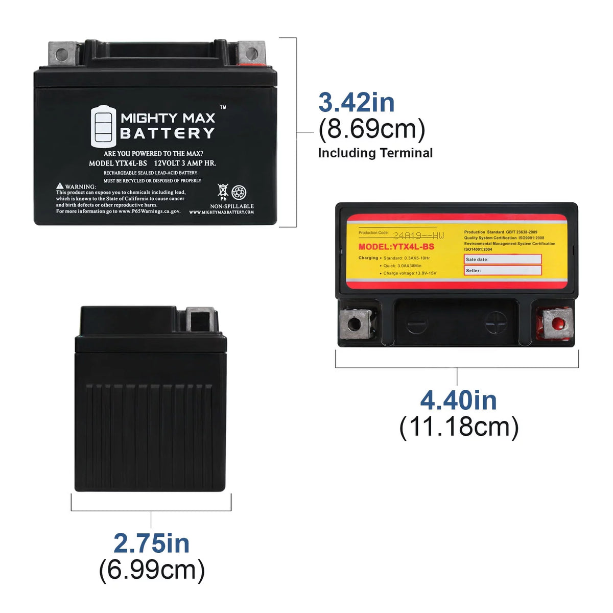 12VX4L SLA Battery P381