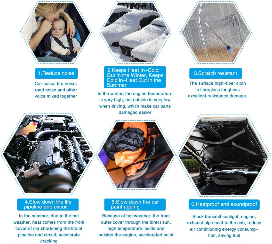 Car Noise Sound Deadener Insulation Mat Waterproof 60 x 40 Inches M80303