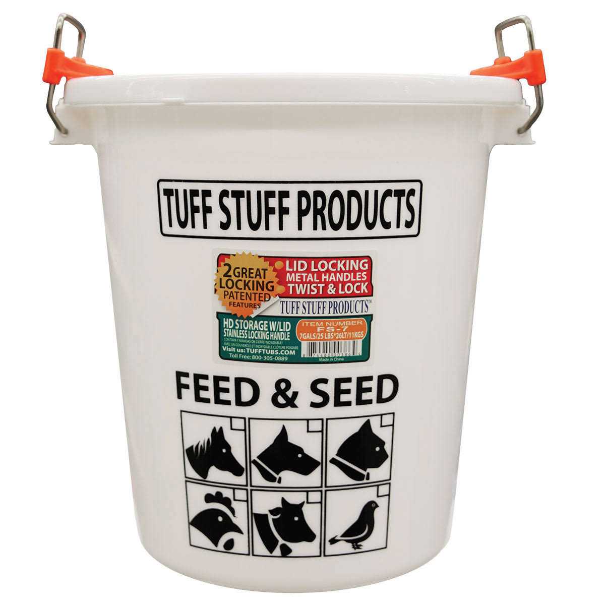 7 Gallon Feed and Seed Storage Pail with Locking Lid H65547