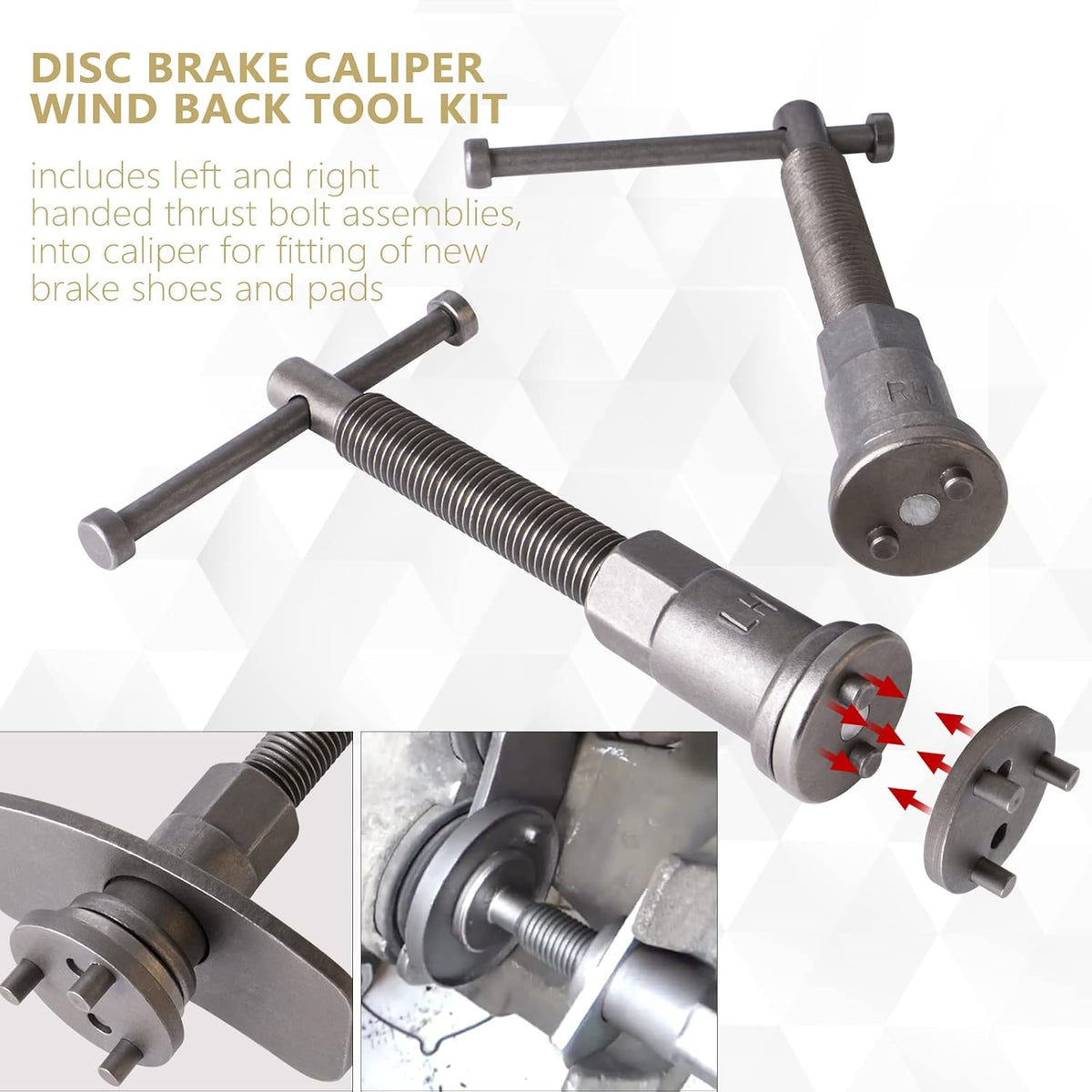 32PC Brake Tool Sets Disc Brake Piston Caliper Compression Tool Set and Drum Brake Adjusting Tool Kit V5540