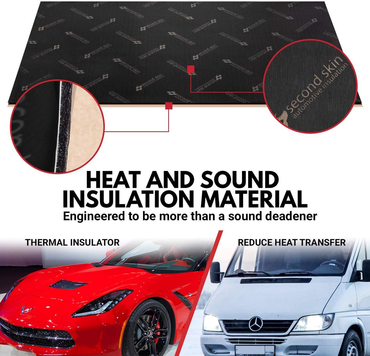 1mm Butyl Rubber Car Sound Deadening Material 10 Sq Ft 5 Sheets S98721