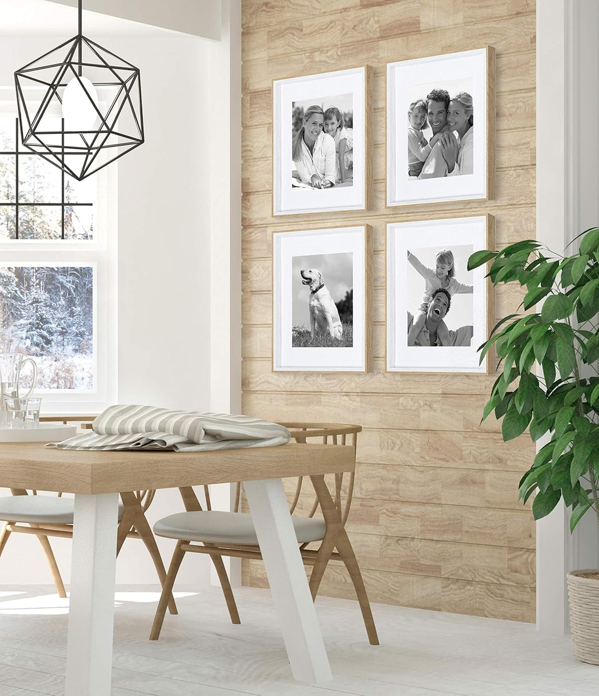 White and Natural 11 x 14 Frame Set of 4 B799906