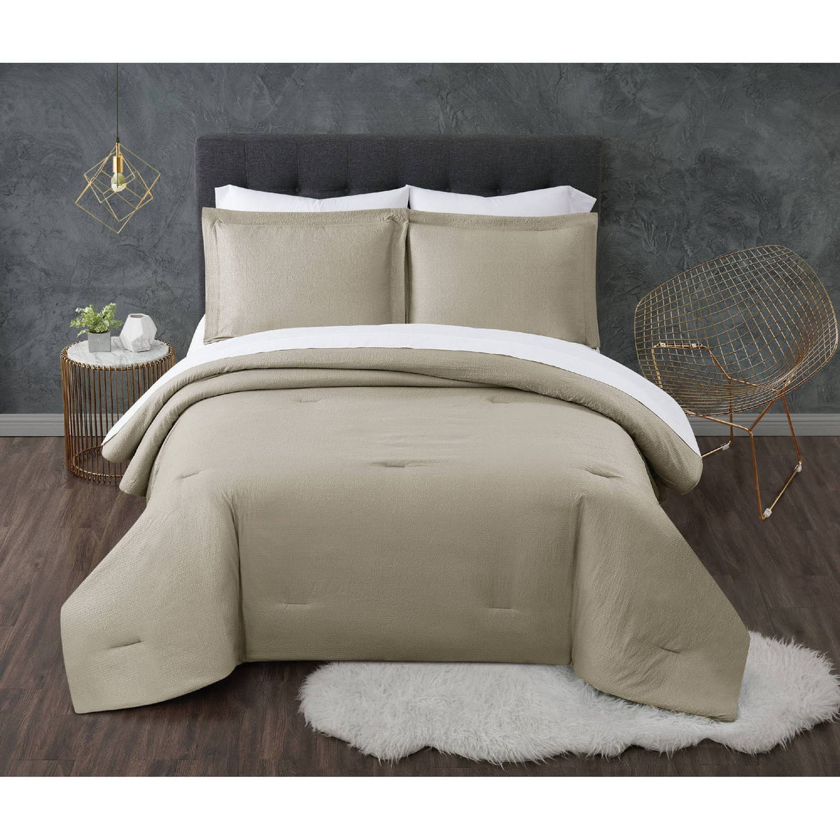Khaki Full 7 Piece Bed in A Bag B445
