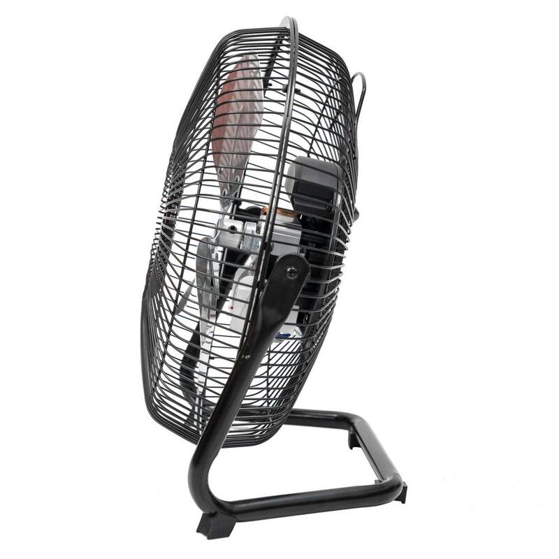 Black 3-Speed High Velocity Floor Fan with Wall Mount Bracket H661303