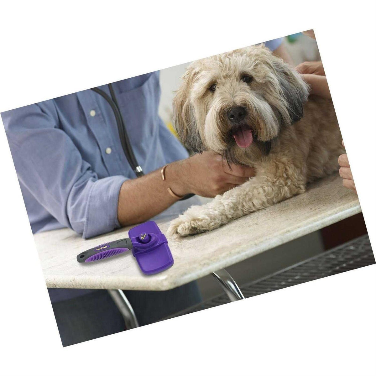 Self-Cleaning Dog & Cat Slicker Brush U32302