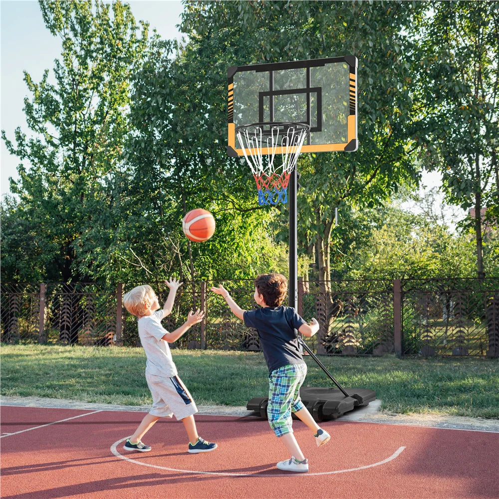 Height Adjustable Portable Basketball Hoop with Wheels M400858