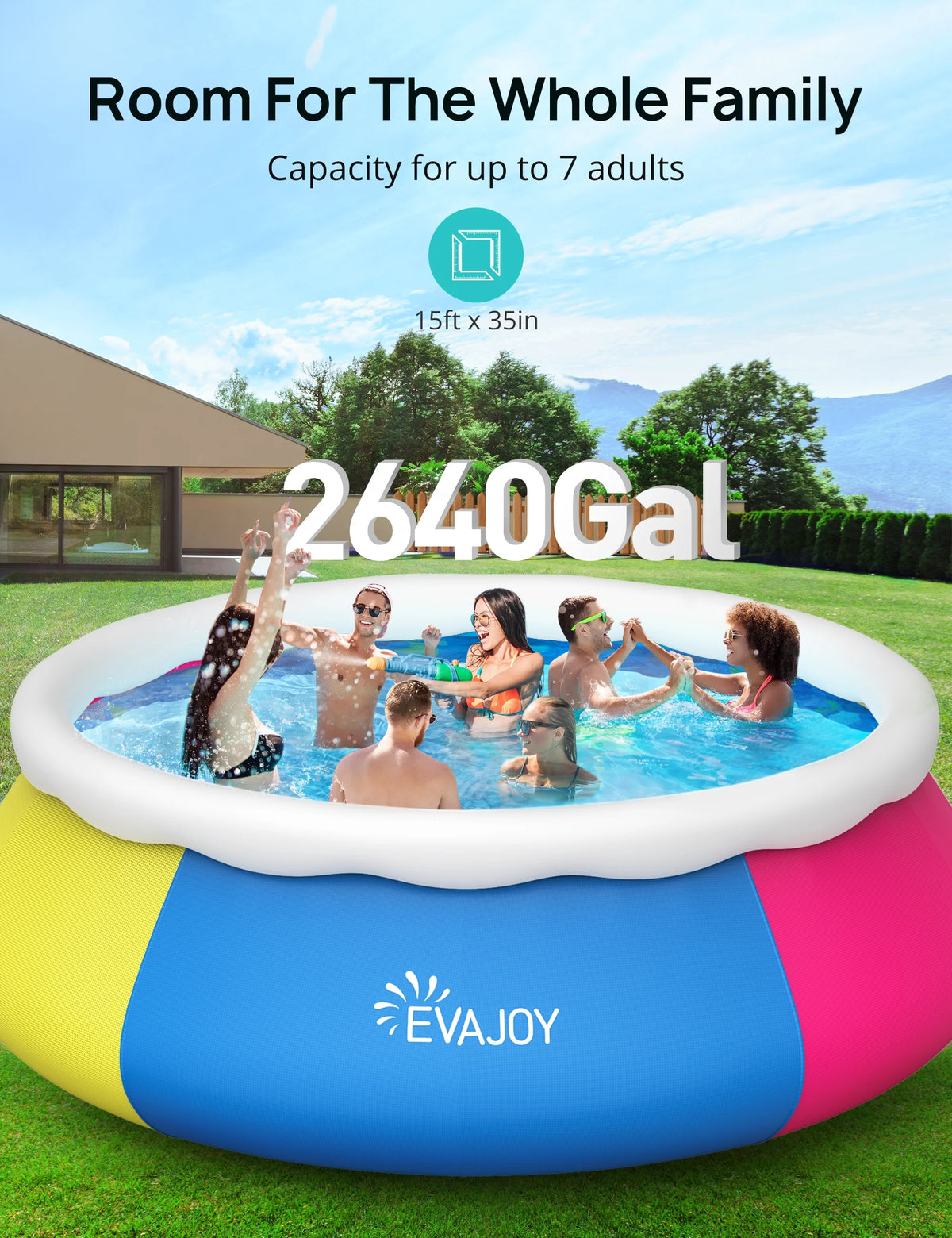 15ft 35in Above Ground Pool with Filter Pump Y33458
