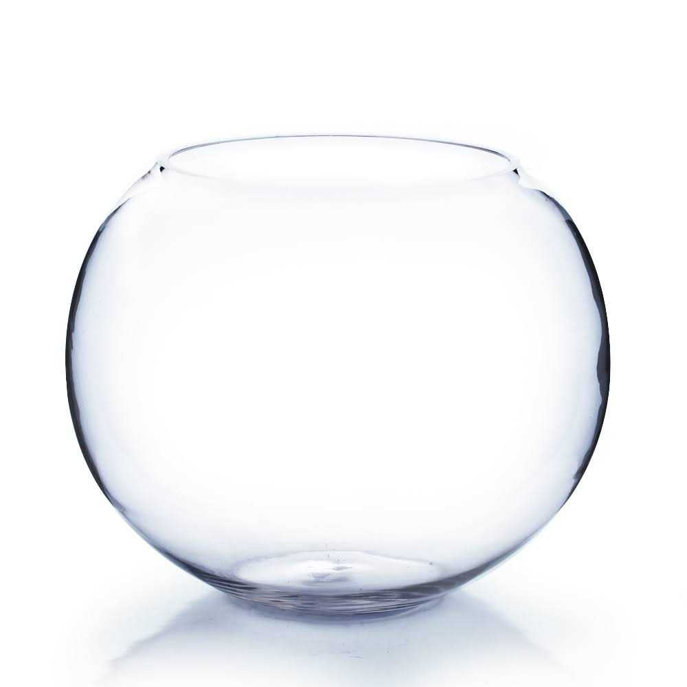 Clear Glass Bubble Bowl Vase Q3916