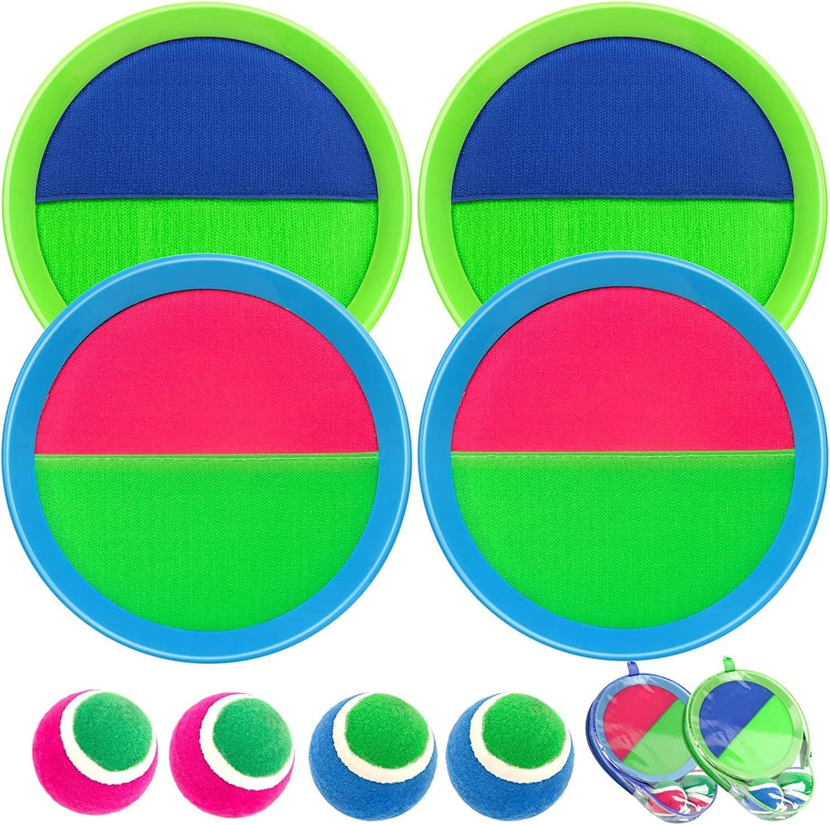 Toss and Catch Ball Set with 4 Rackets, 4 Balls, 2 Bags P580292