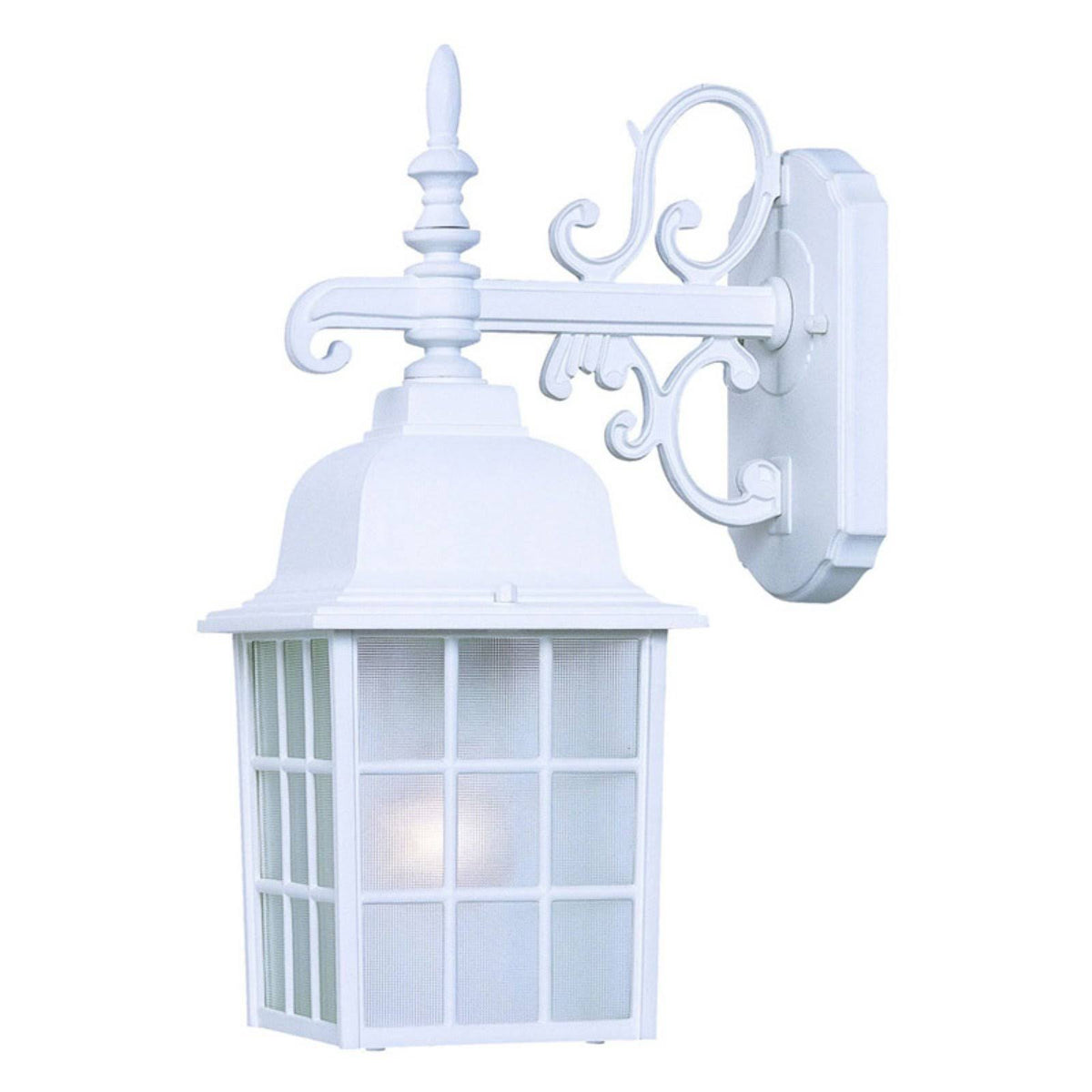 1 Light Textured White Outdoor Wall Mount Light Fixture L29686