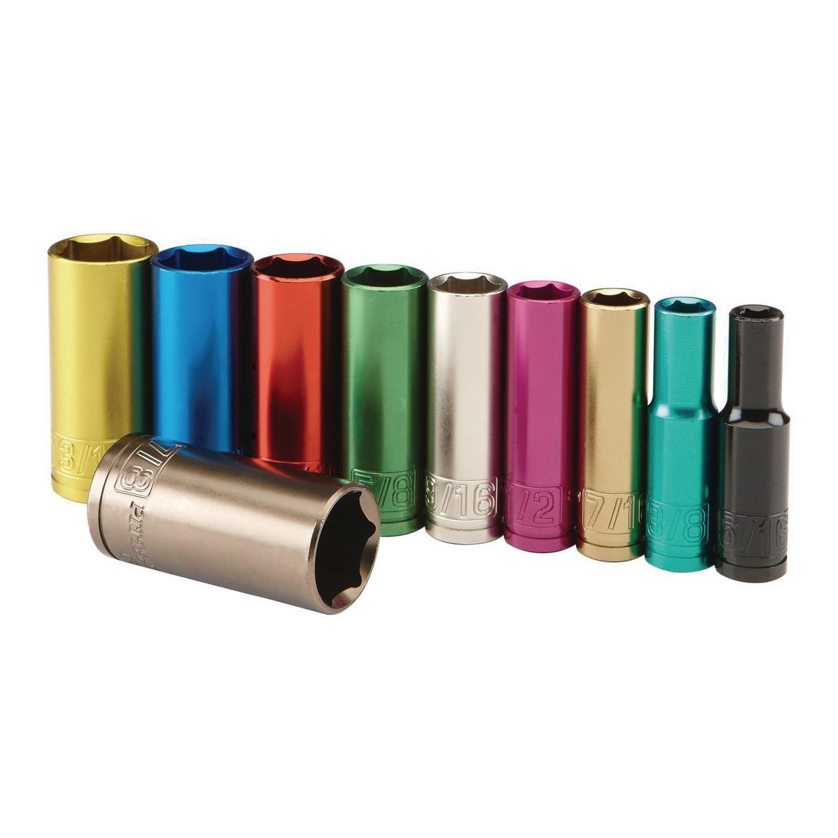3/8 in. Drive SAE Color-Coded Deep Socket Set, 10-Piece N24018