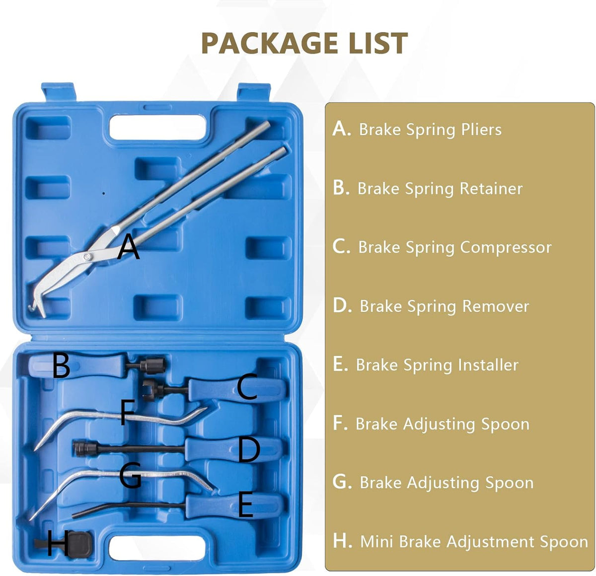 32PC Brake Tool Sets Disc Brake Piston Caliper Compression Tool Set and Drum Brake Adjusting Tool Kit V5540