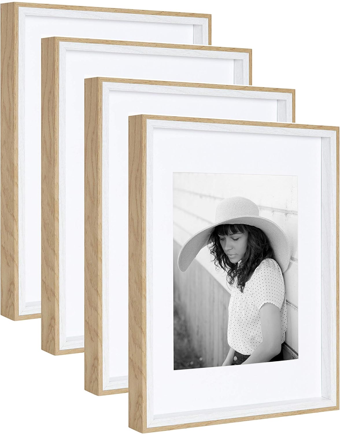 White and Natural 11 x 14 Frame Set of 4 B799906