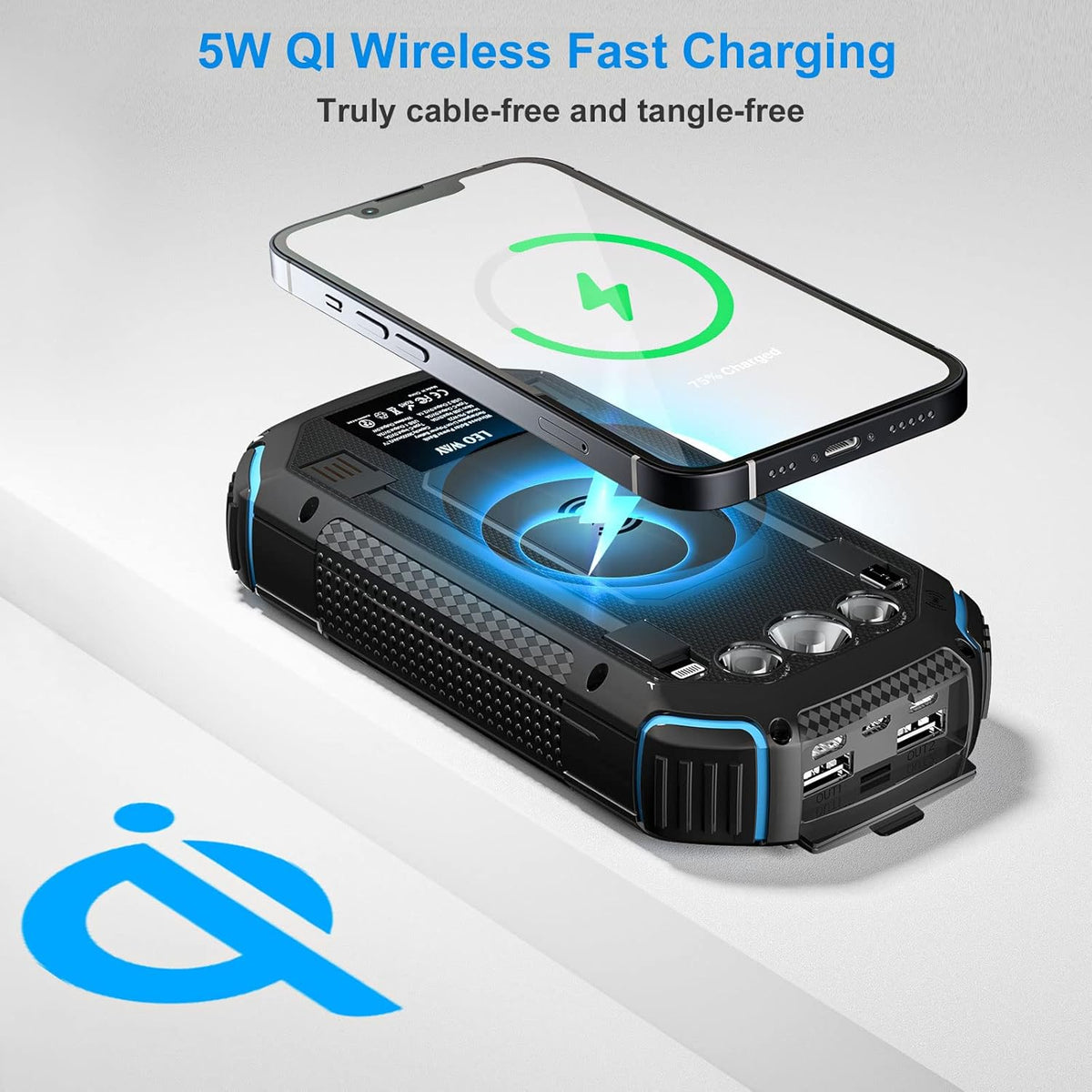 36000mAh Qi Wireless Solar Power Bank W850801