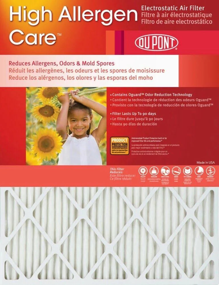 14x14x1 Electrostatic Air Filter 4 Pack D848