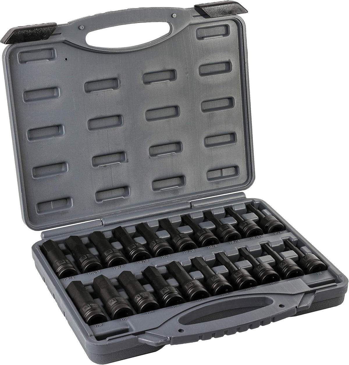 20-Piece 1/2-Inch Drive Impact Hex Driver Set Chrome Moly Steel W1023