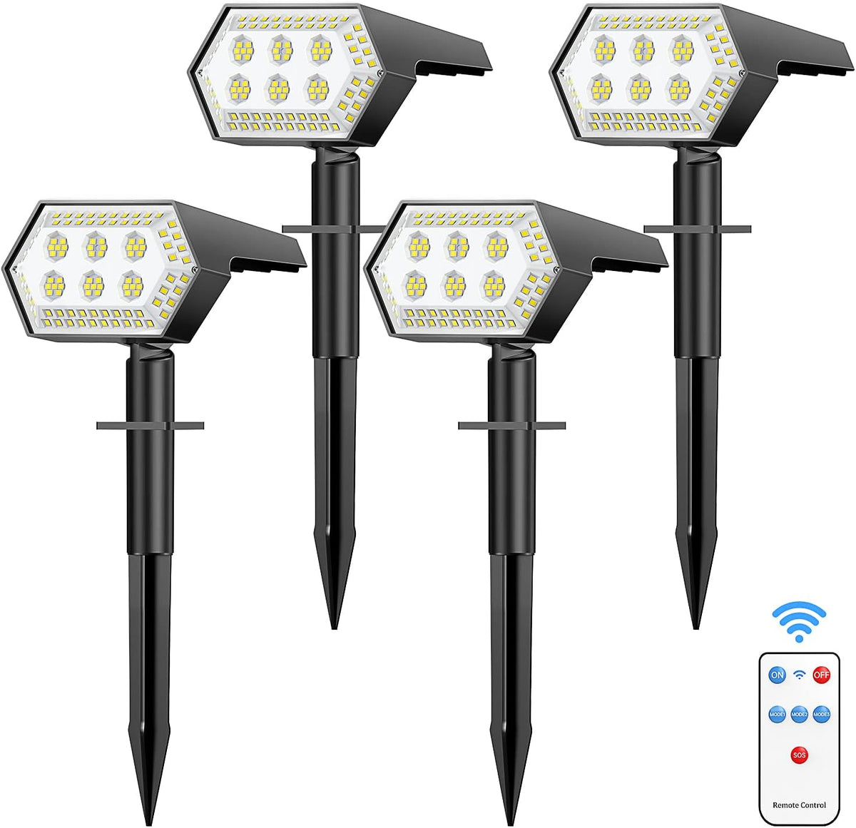 4 Pack Solar Spot Lights Outdoor IP67 Waterproof Q457