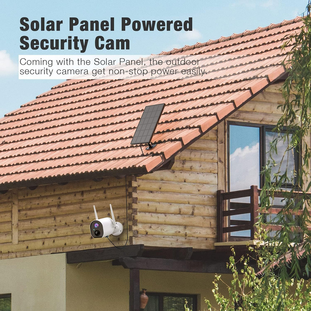 1080P Solar Wireless Security Camera with Night Vision I362196