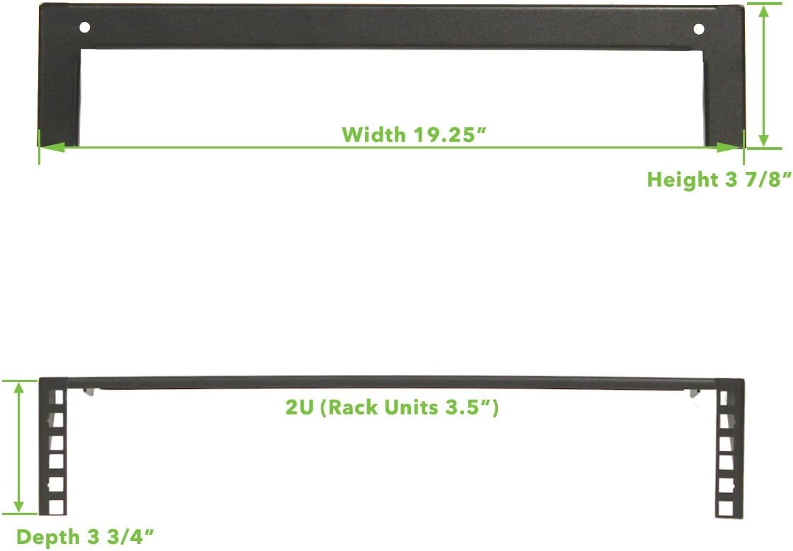 2U 19 Inch Vertical Wall Mount Server Rack Black Q412727