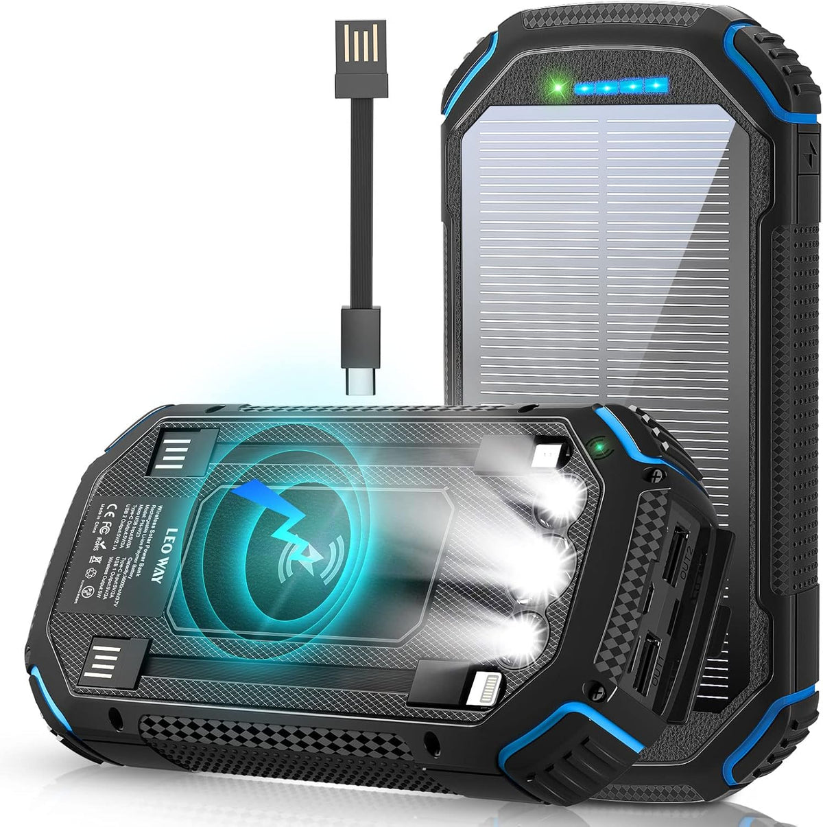 36000mAh Qi Wireless Solar Power Bank W850801