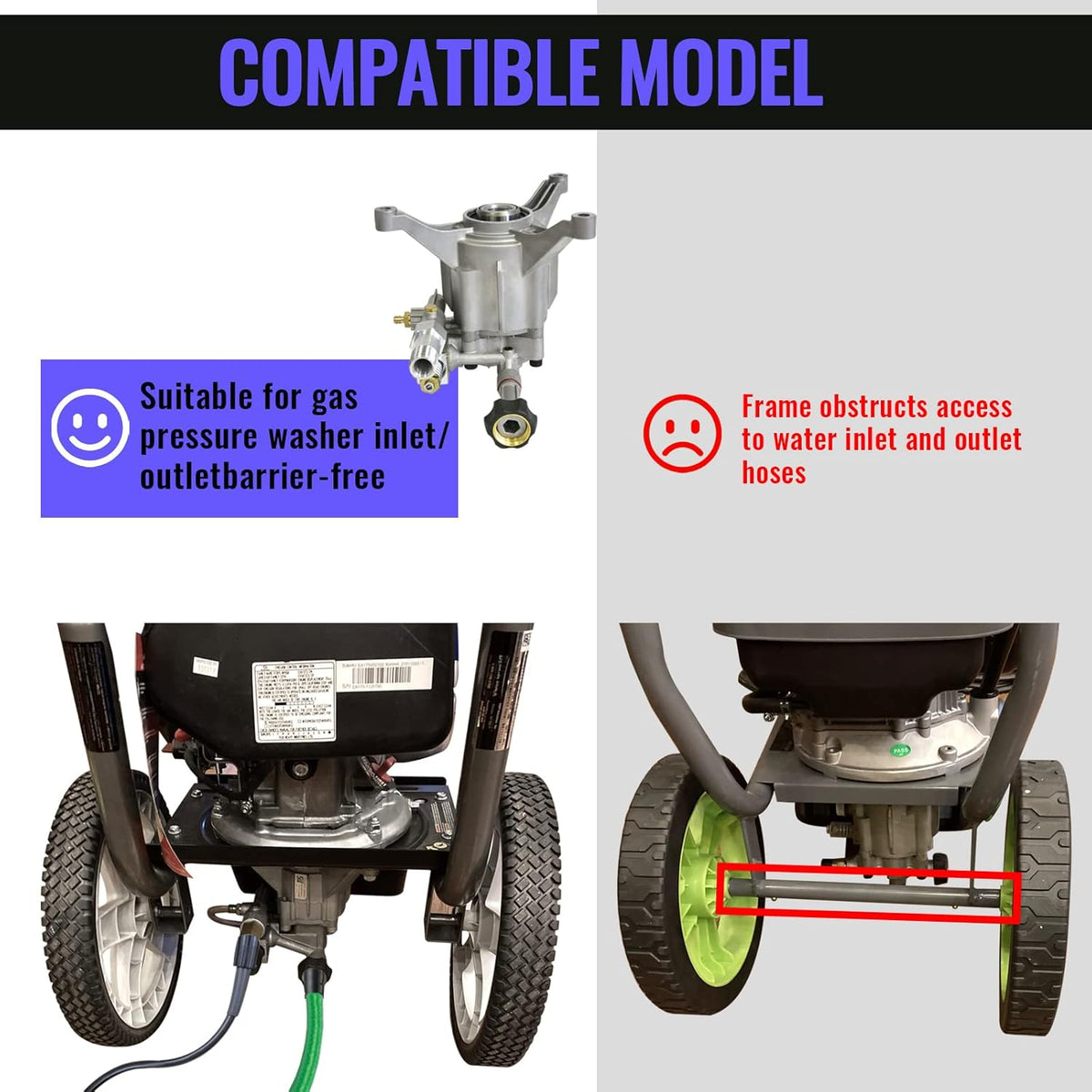3200 PSI Vertical Pressure Washer Pump 7/8 Shaft 2.4 GPM Y2356