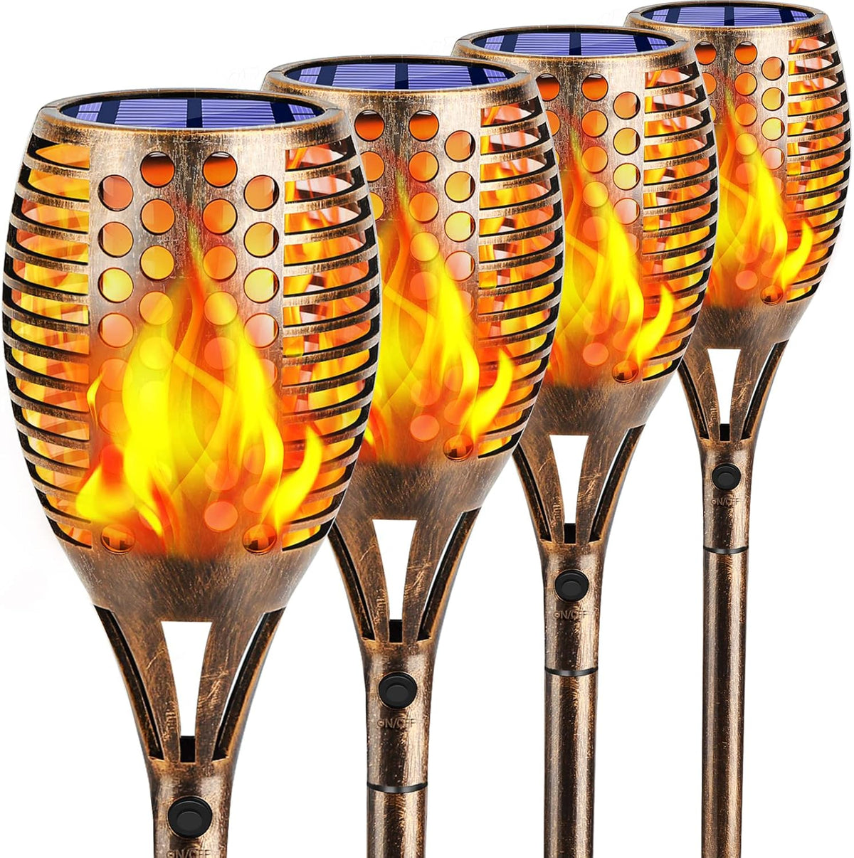 43 Waterproof Flickering Flames 96 LED Solar Lights C256