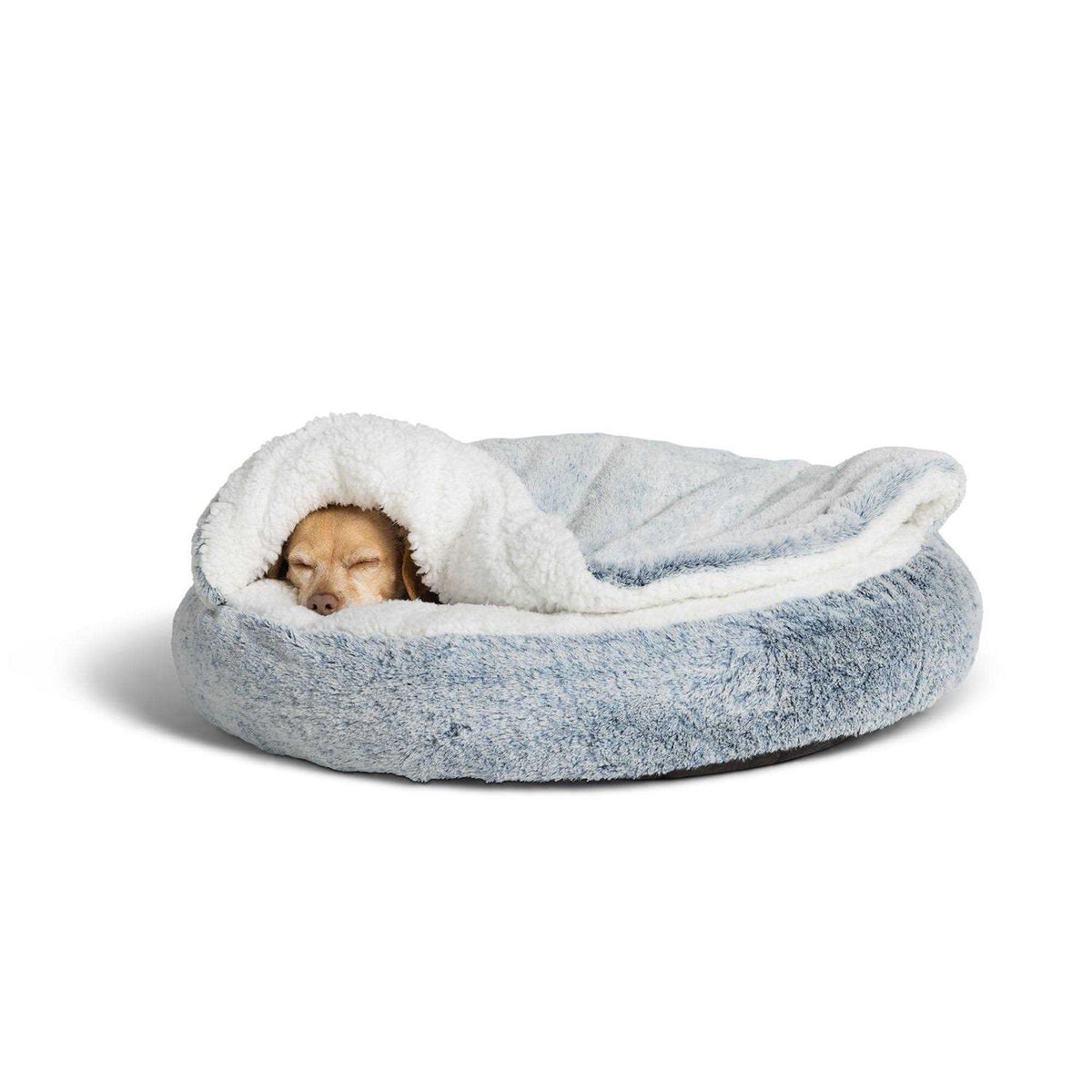 Faux Fur Snuggler Dog Bed in Blue W510532