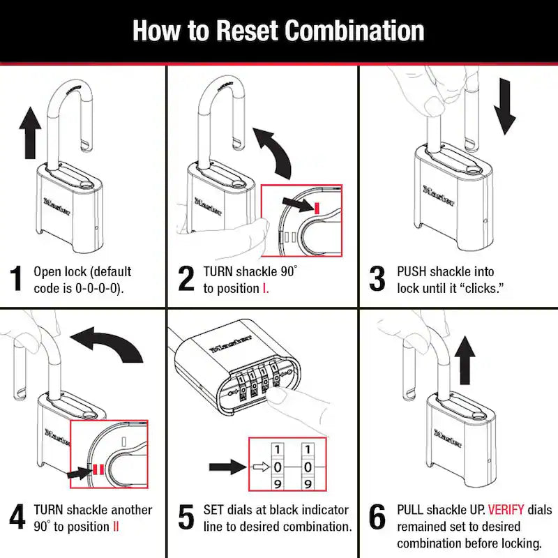 Outdoor Combination Lock 6 Pack F188