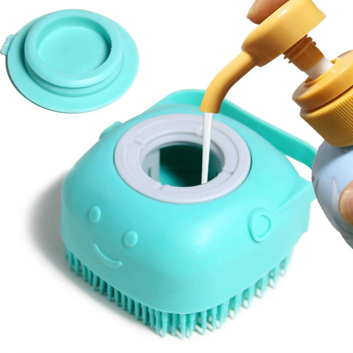 Dog Bath Brush with Shampoo Dispenser W800