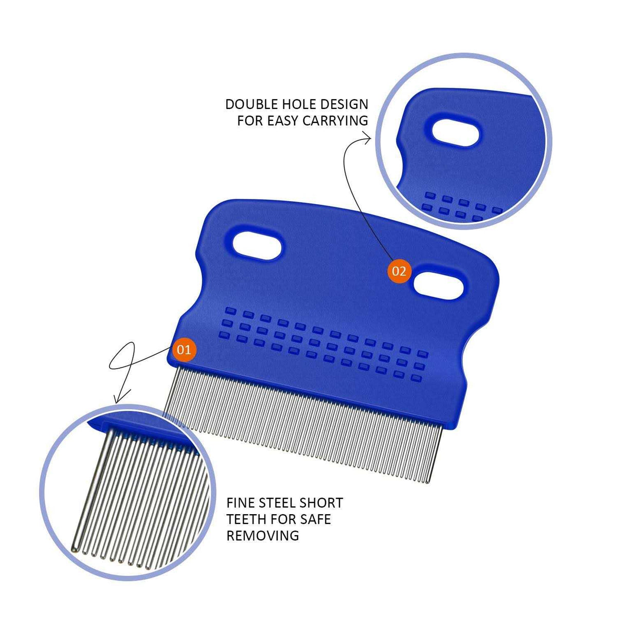 6 Pieces Pet Grooming Flea Combs W581