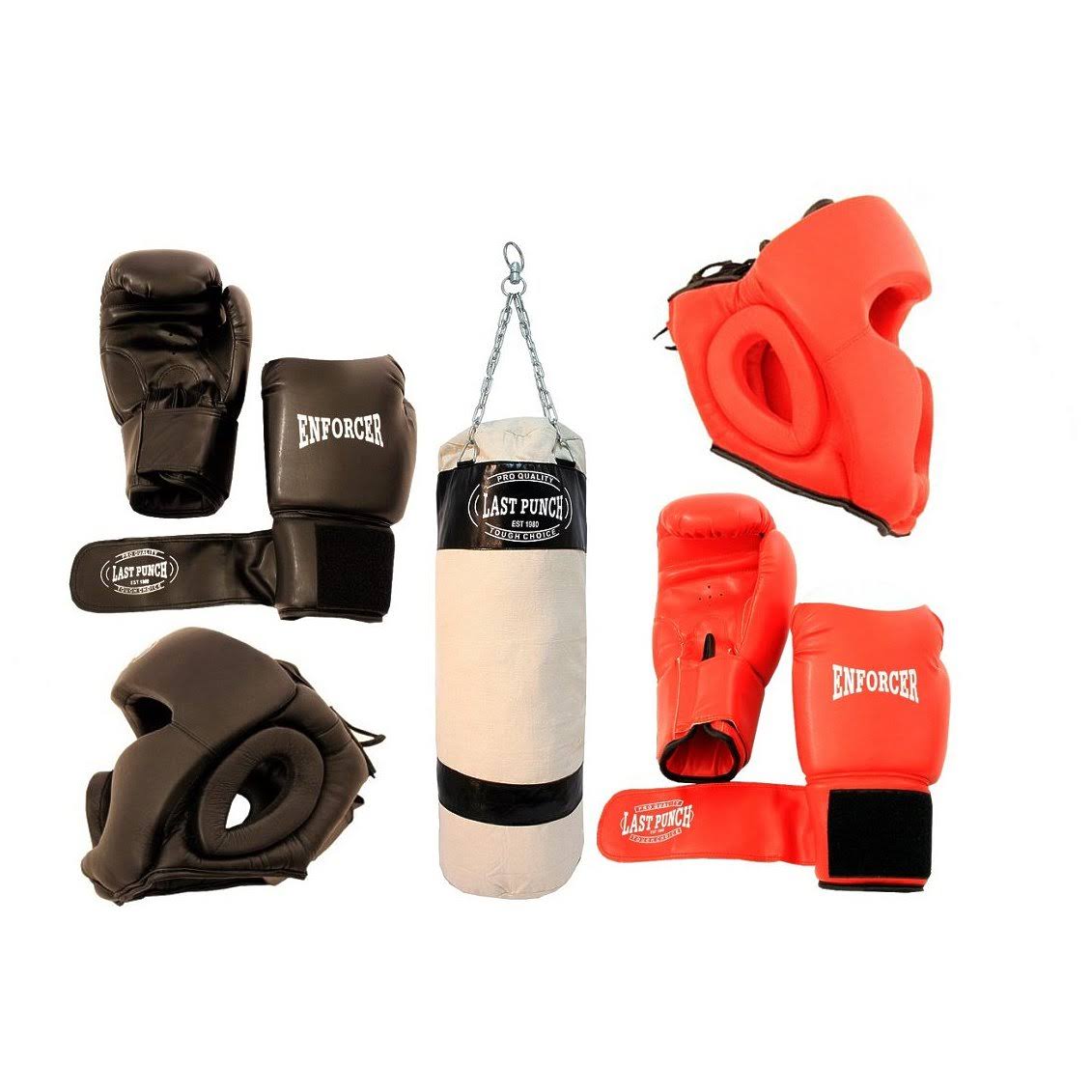 2 Pairs Headgears 2 Pairs Boxing Gloves Punching Bag J50724
