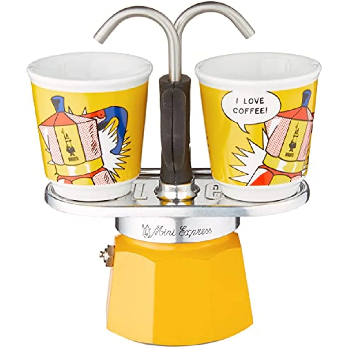 2-Cup Moka Set Coffee Maker 2.8 Oz Yellow Aluminium Z317