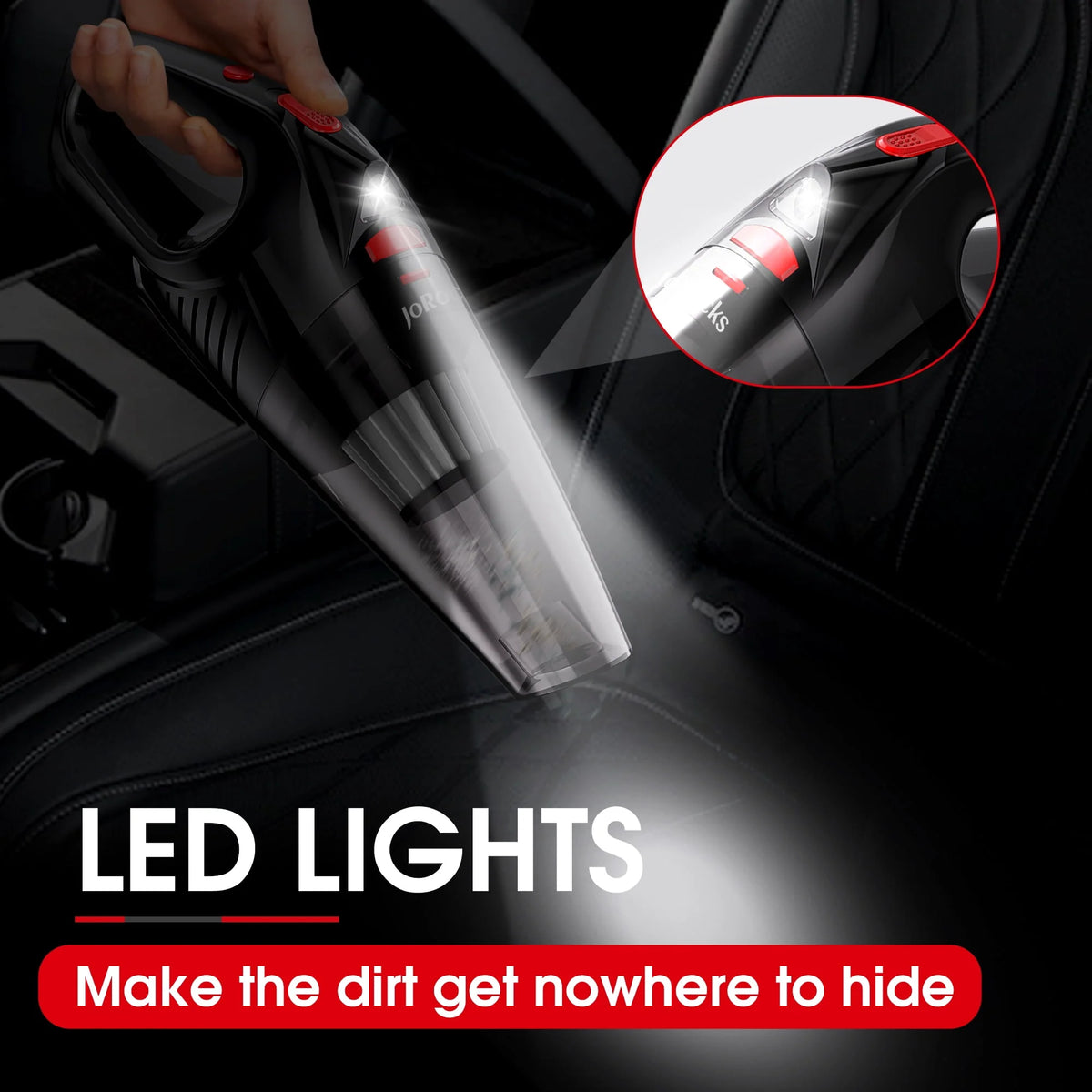 Cordless Portable Handheld Car Vacuum Cleaner with LED Lights J81207