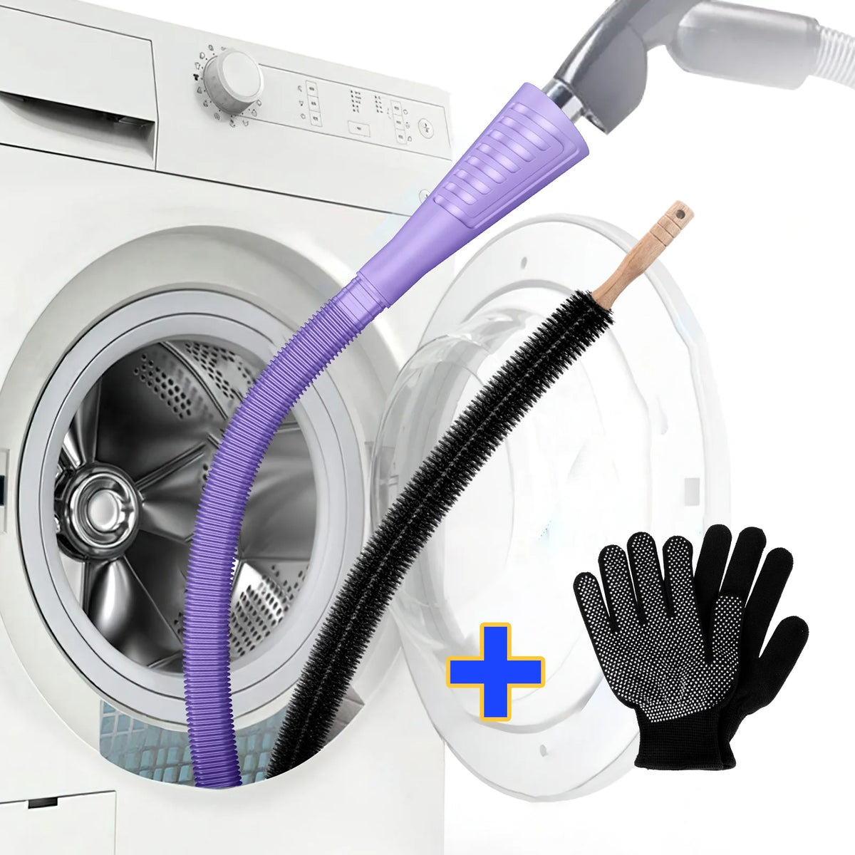 4PCS Dryer Vent Cleaning Kit Brush Vacuum Attachment I345