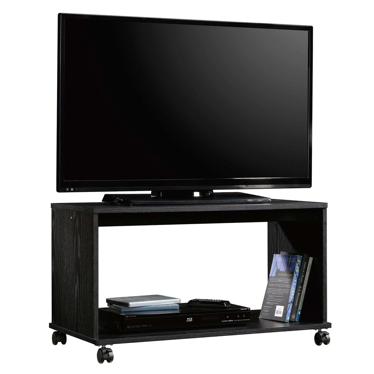 Rustic Weathered Oak Finish TV Cart M16237