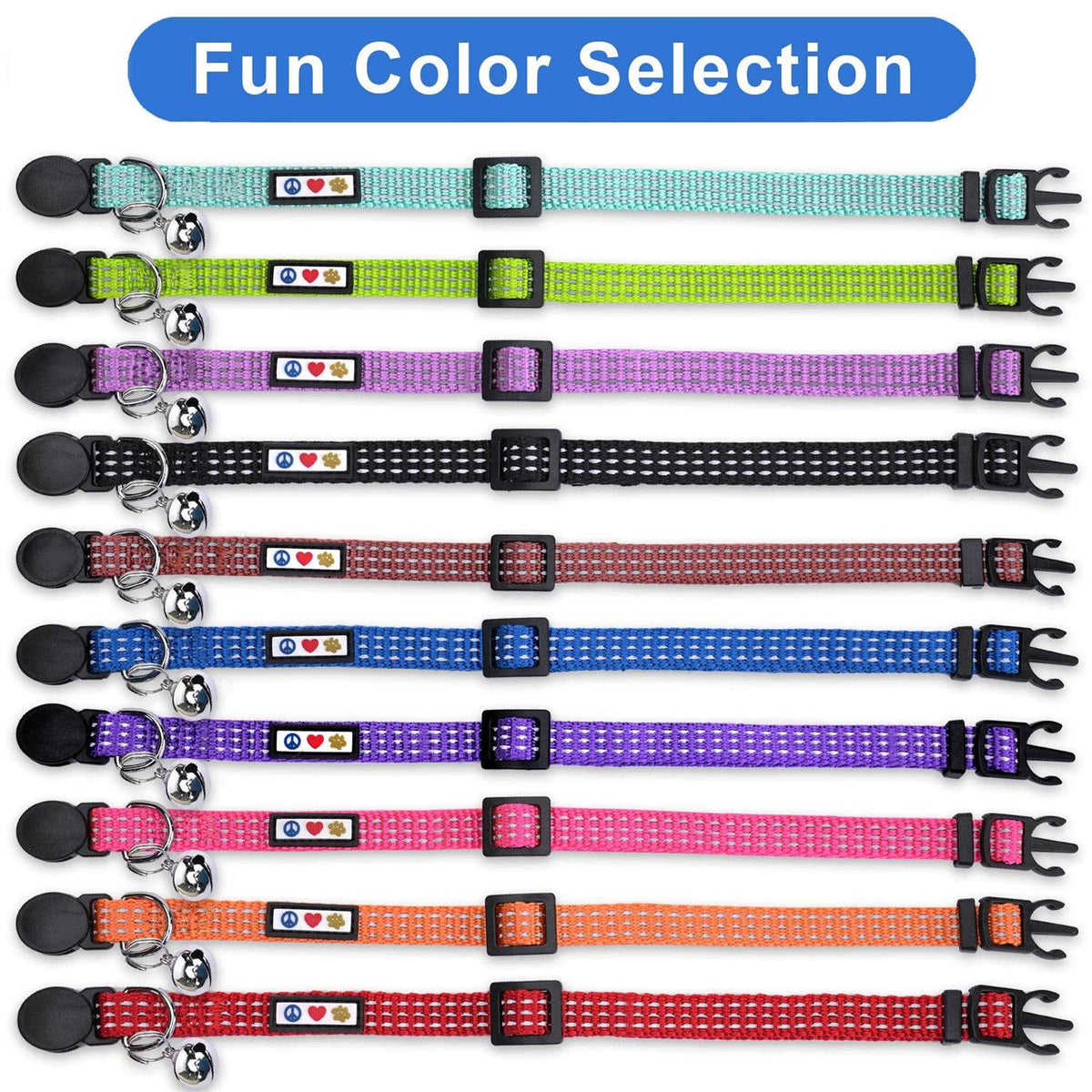 Cat Collar with Safety Buckle and Removable Bell R626811
