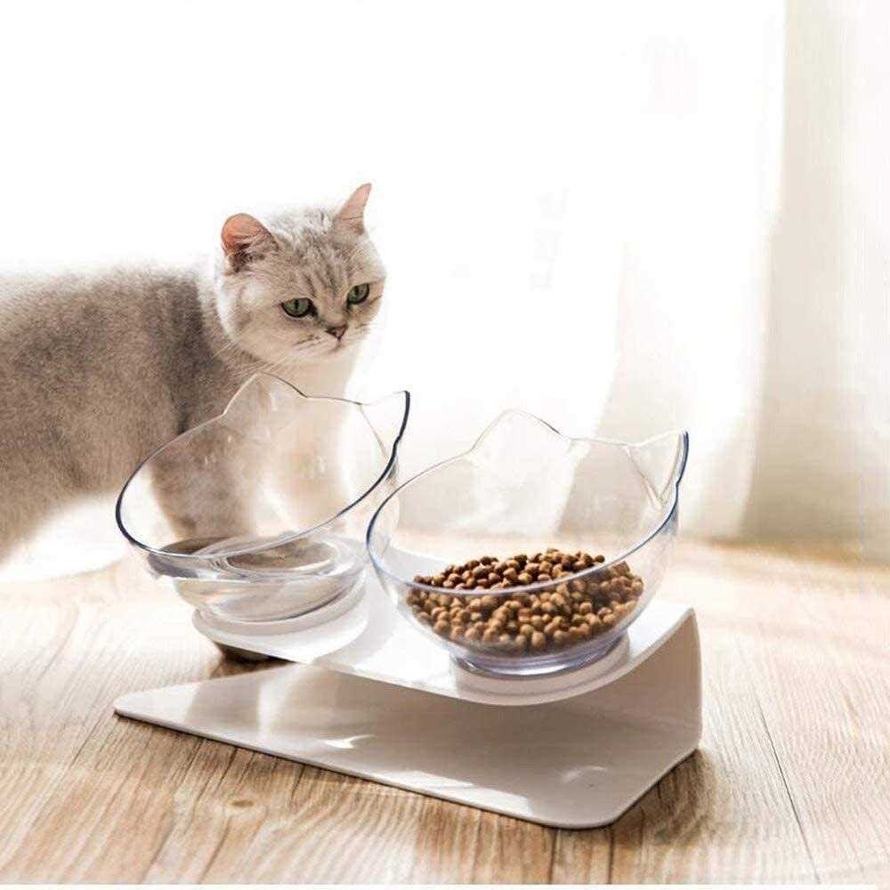 15 Tilted Elevated Cat Bowl with Stand O61694