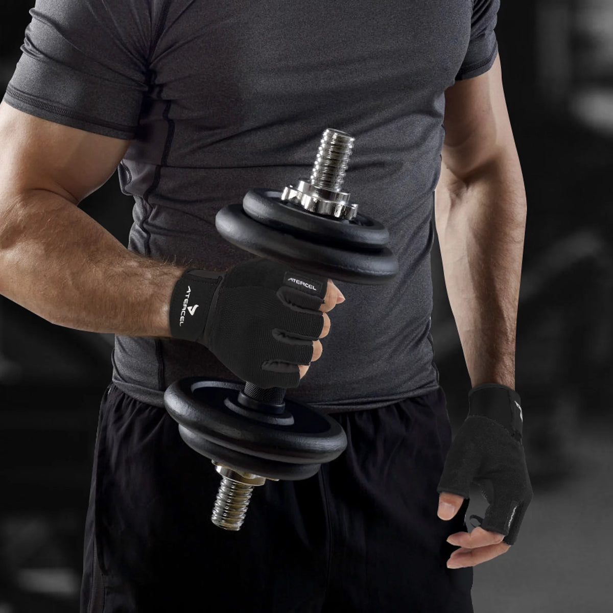 Workout Gloves with Hooks Black L M4093