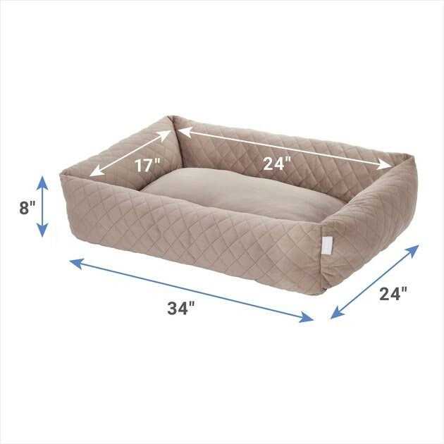 Velvet Rectangular Bolster Cat Dog Bed W31861