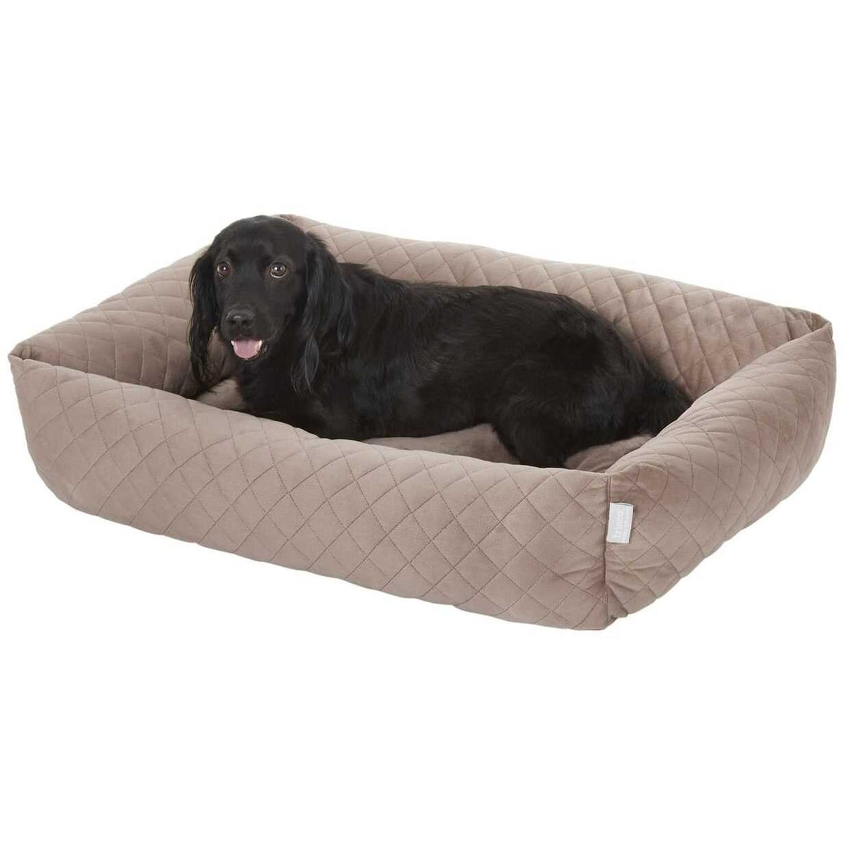 Velvet Rectangular Bolster Cat Dog Bed W31861