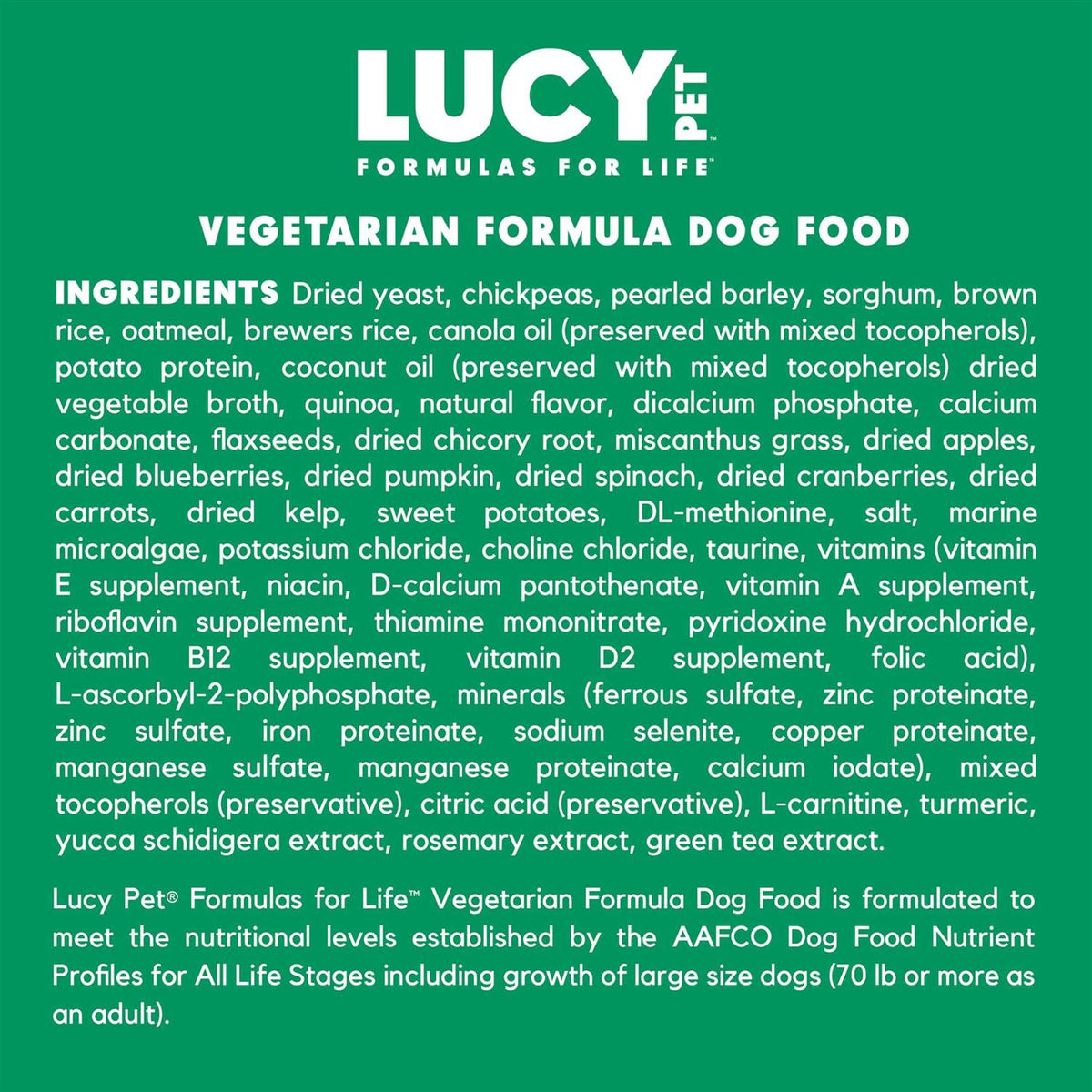 Vegetarian Formula Dry Dog Food A352