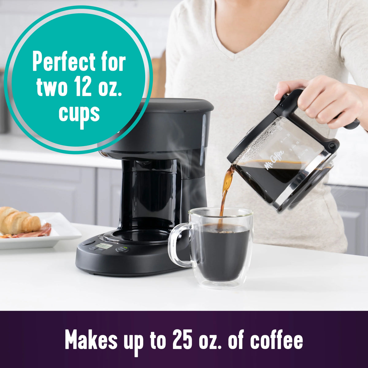 5-Cup Programmable Coffee Maker, 25 oz. Black T1628