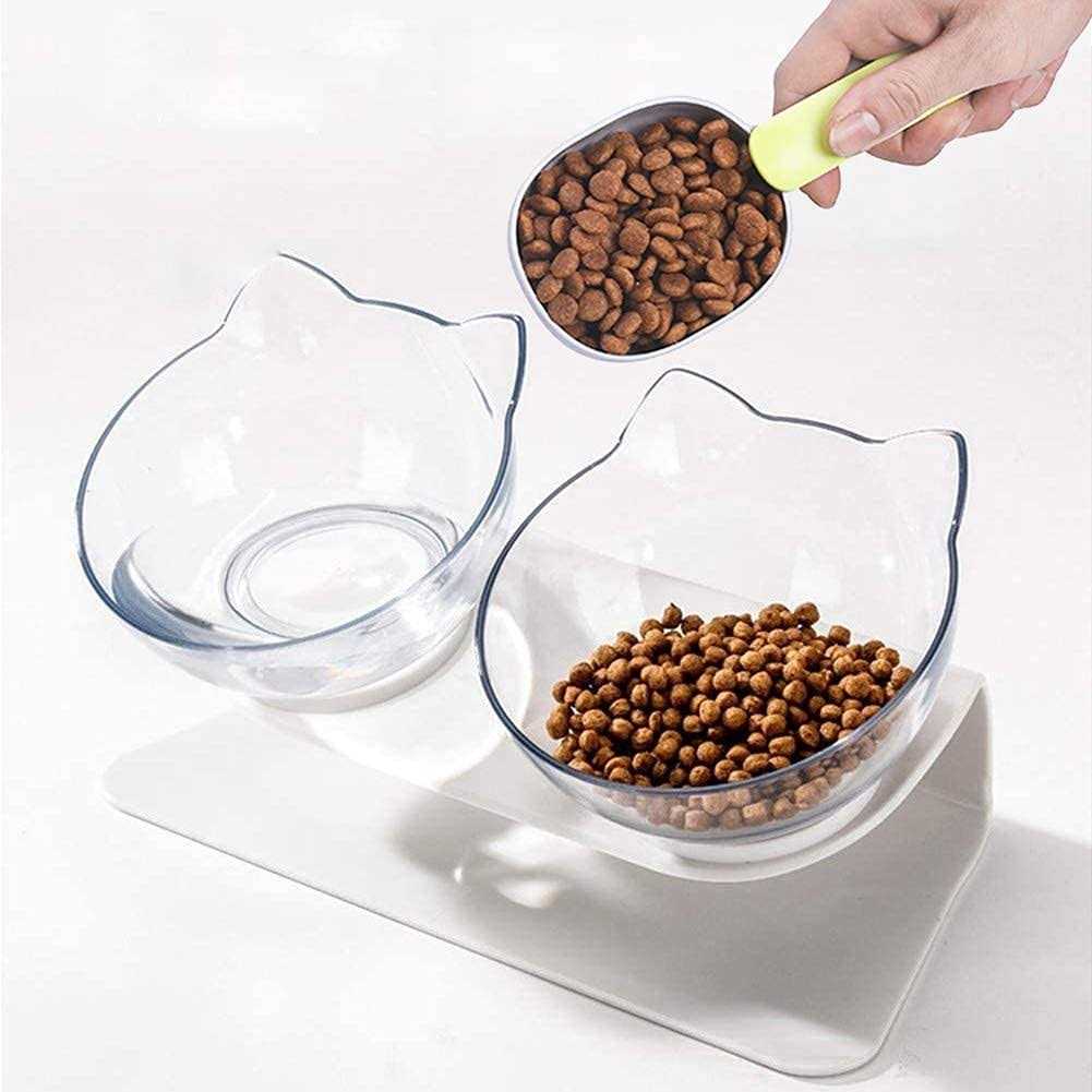 15 Tilted Elevated Cat Bowl with Stand O61694