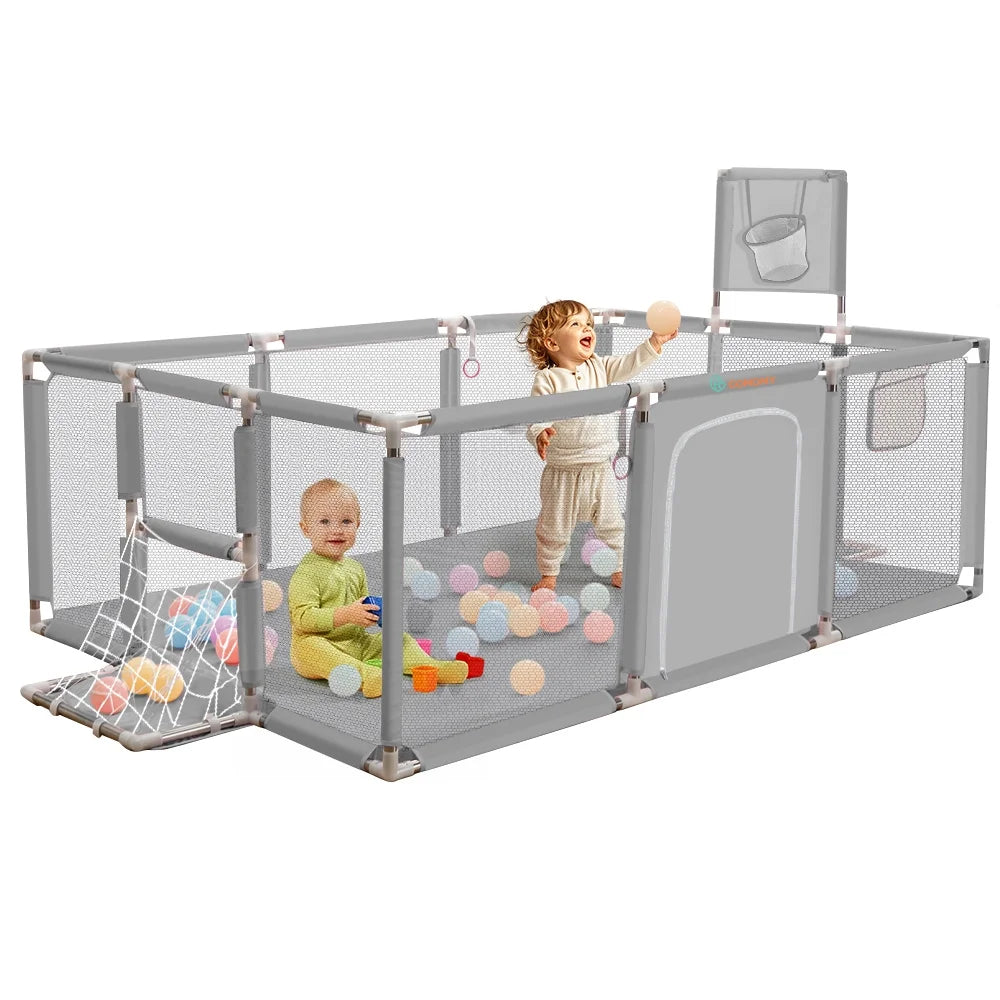 71x48inch Large Gray Baby Playpen P6123