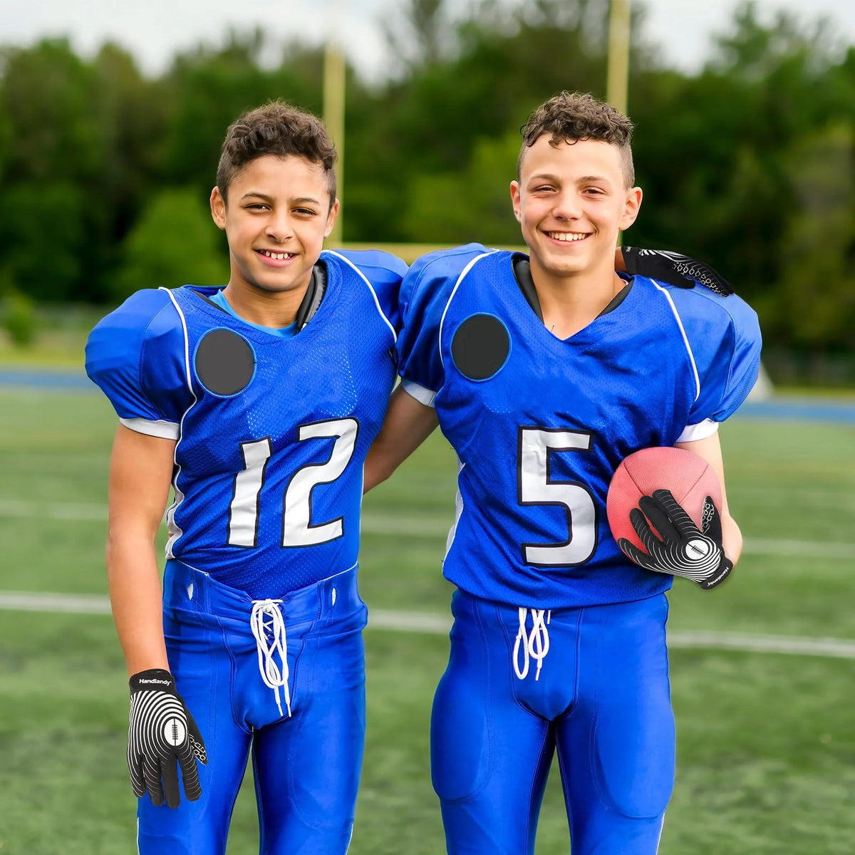White and Gold Stretch Fit Football Gloves L6766