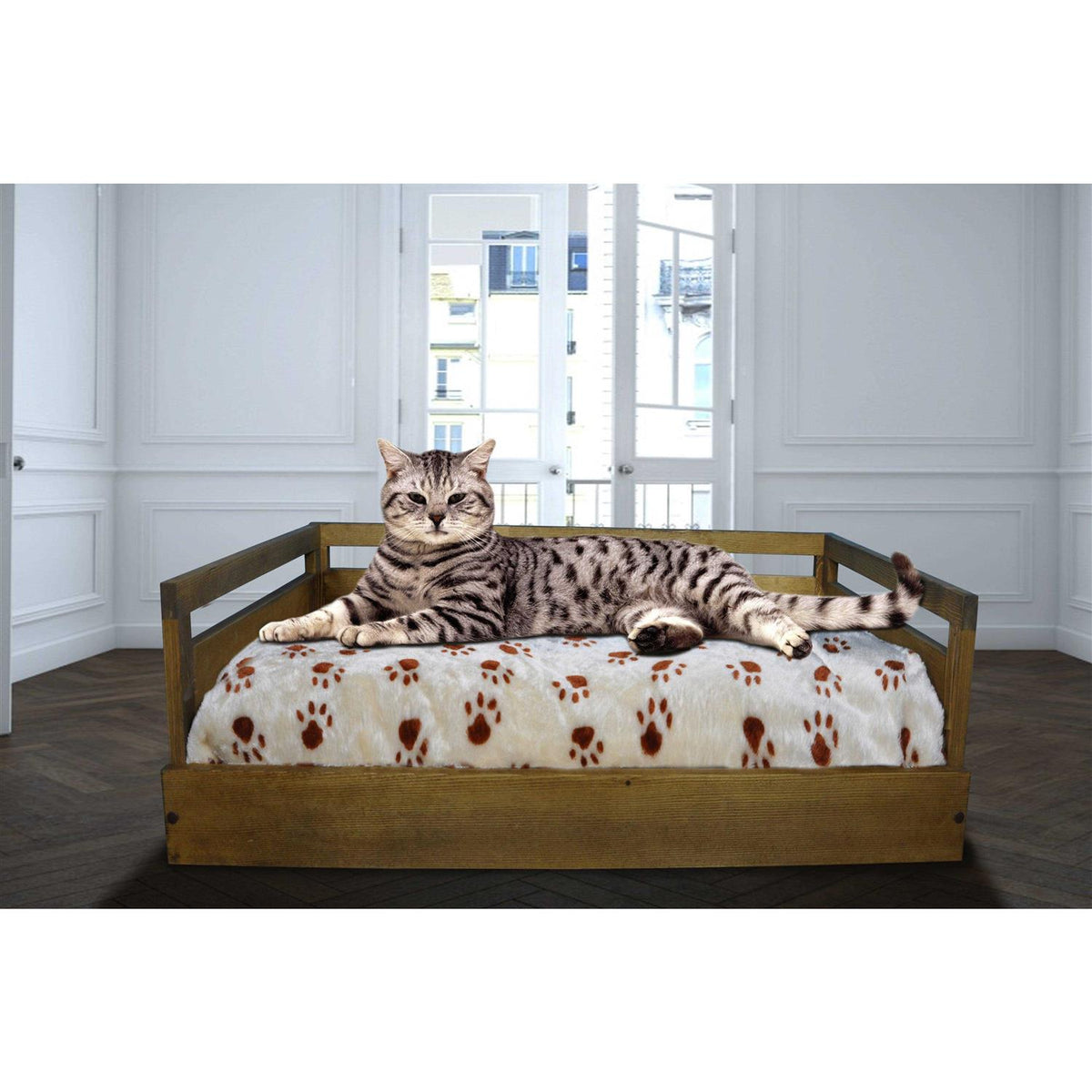Wooden Pet Bed with Cushion F162