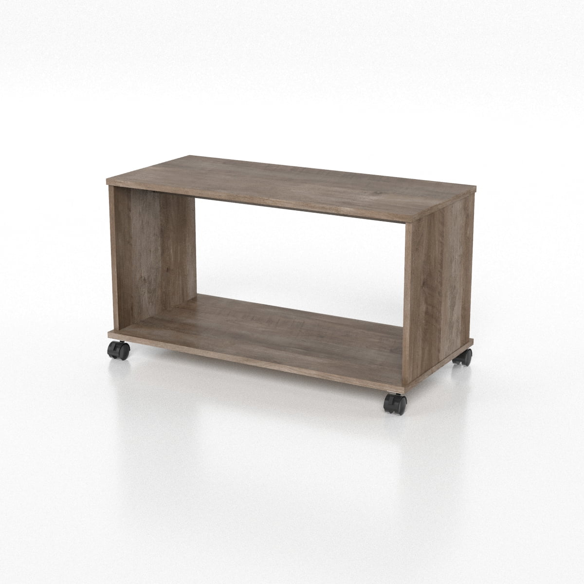 Rustic Weathered Oak Finish TV Cart M16237